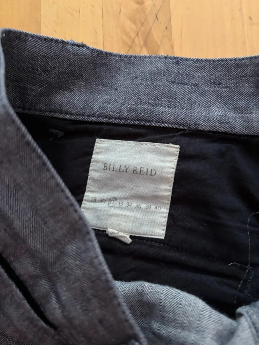 Billy Reid Navy Chambray Flat-Front Shorts